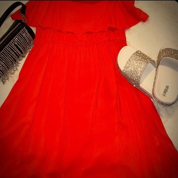 H&M Dresses Hm Orange Dress Poshmark